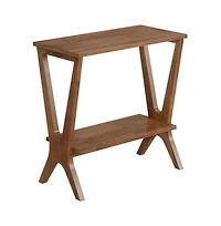 Slickblue 2-Tier Wooden Sofa Side Table for Living Room