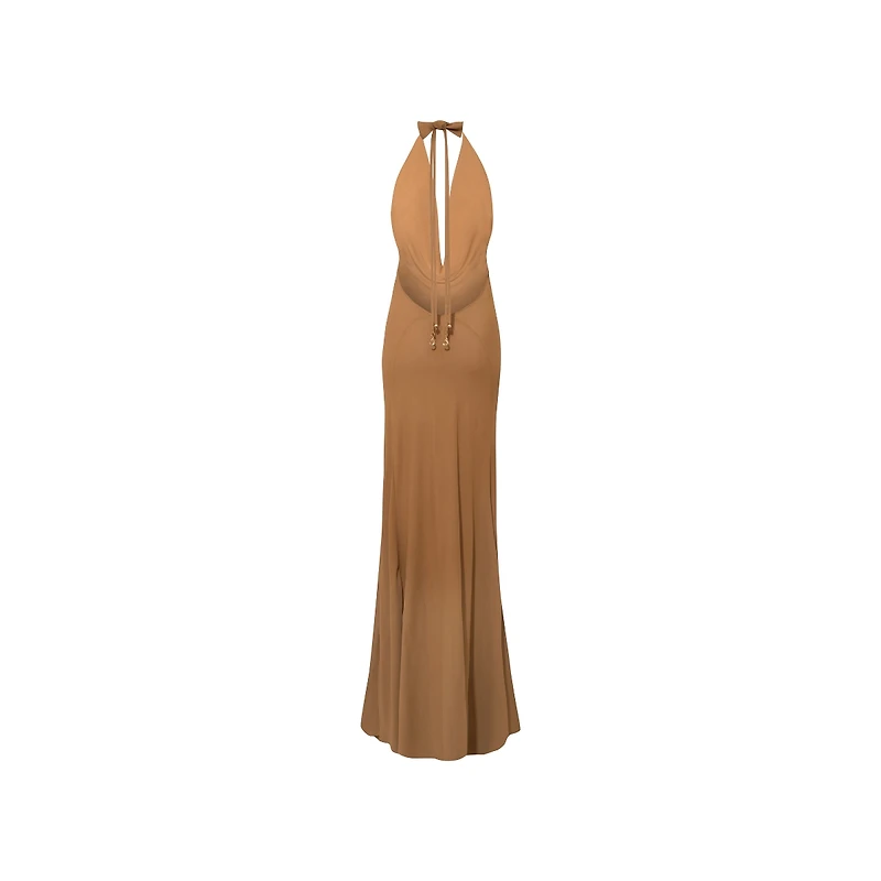 Luna B Women's Siren Halter V-Neck Maxi Dress