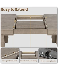 homfan Farmhouse Dining Table for 6-8, 63" Long Kitchen Table with Sturdy Frame