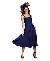 Coast Women's Bandage Square Neck Pleated Midi Dress