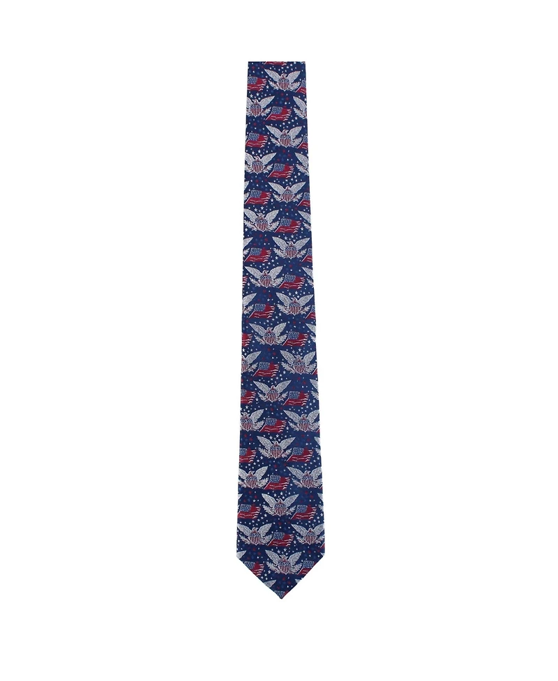 Trafalgar Men's Legacy Soars Patriotic Bald Eagle Silk Novelty Necktie