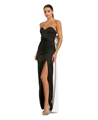 Mac Duggal Women's Satin Strapless Bustier Gown With Oversized Bow