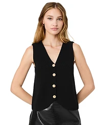French Connection Women's Mozart V-Neck Sleeveless Rib Knit Vest
