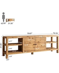Tribesigns 70.9" Solid Wood Tv Stand: Farmhouse entertainment center with door and 2 shelves. For TVs up to 80". For living room, bedroom