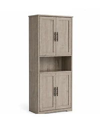 homfan 70" Tall Pantry Cabinet – Freestanding Kitchen Cupboard with Doors and Adjustable Shelves for Bathroom, Dining Room or Living Room