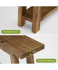 Tribesigns Wooden Tv Stand: For 65/70/75/80'' Tvs. Entertainment center with open storage shelves. Farmhouse TV console for living room,bedroom.