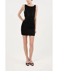 Nocturne Women's Sequin Open Back Mini Dress