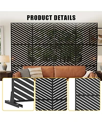 gaomon Freestanding Metal Privacy Screen Diagonal Pattern Room Divider for Indoor Outdoor Patio Garden Deck Balcony