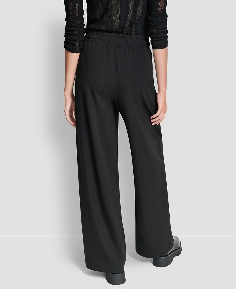 Dkny Women's Soho Ponte Pull-On Wide-Leg Pants
