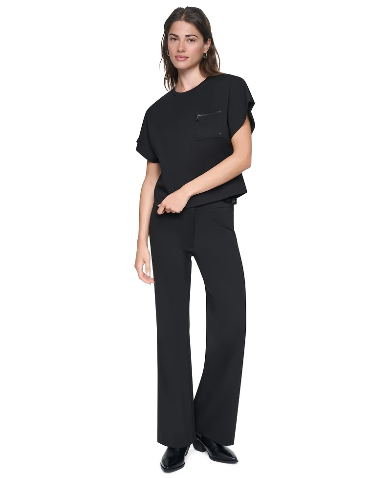 Dkny Women's Dolman-Sleeve Zip-Pocket Shirt