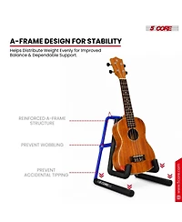 5 core Ukulele Stand A Frame Metal Body with Soft Padded Arms Support Banjo Ukuleles Mini Guitar Violin