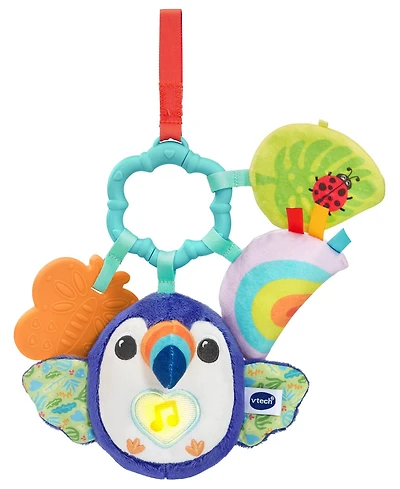 VTech Infant Take-Along Toucan Light-Up Teether Hanging Plush Toy, Ages 0+