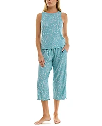 Roudelain Women's Variegated Rib Tank Top & Pants, 2-Piece Set