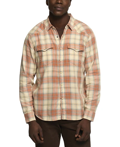 Lucky Brand's Men's Plaid Long-Sleeve Western Shirt