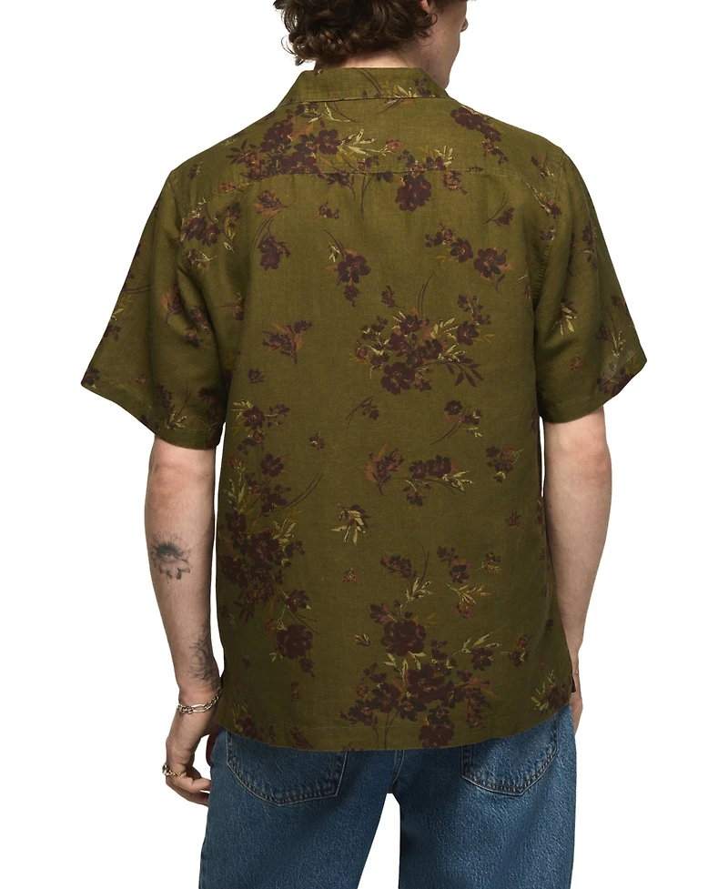 Lucky Brand Men's Printed Short-Sleeve Camp Collar Shirt