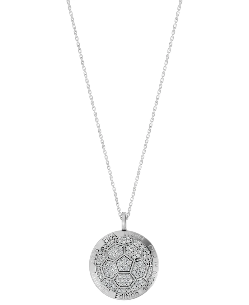 Macy's Lab-Grown Diamond (1 ct. t.w.) Fifa World Cup 2026 Pendant Necklace Yellow Gold Micron Sterling Silver (Also Silver)