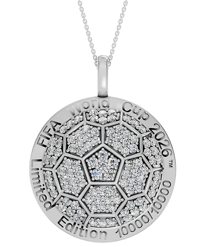 Macy's Lab-Grown Diamond (1 ct. t.w.) Fifa World Cup 2026 Pendant Necklace Yellow Gold Micron Sterling Silver (Also Silver)