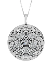 Macy's Lab-Grown Diamond (1 ct. t.w.) Fifa World Cup 2026 Pendant Necklace Yellow Gold Micron Sterling Silver (Also Silver)