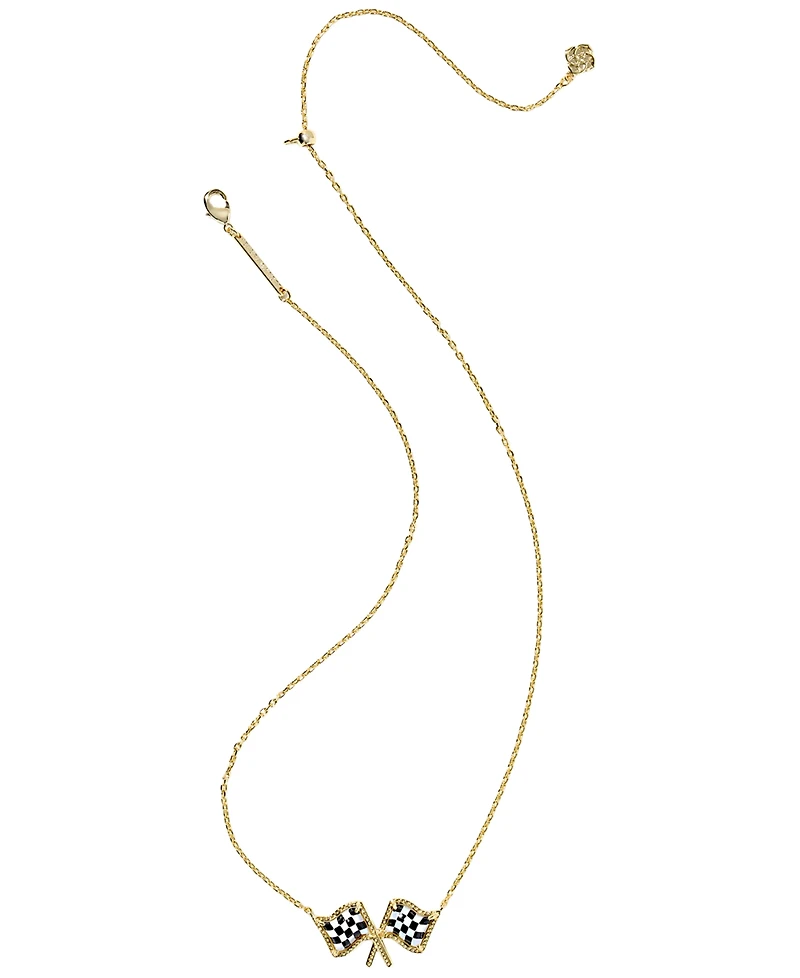 Kendra Scott 14k Gold-Plated Checkered Flag Short Pendant Necklace