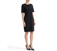 Kasper Women's Tie-Neck Short-Sleeve Sheath Dress
