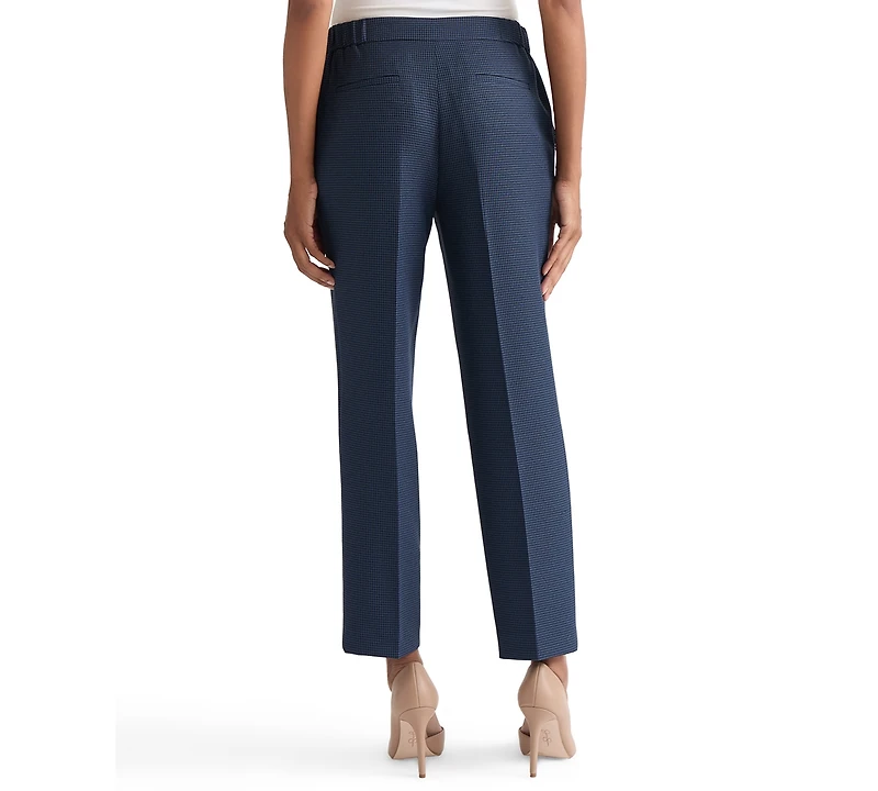 Kasper Women's Mini-Check-Print Mid-Rise Ankle Pants, Regular & Peite