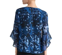 Kasper Women's Boat-Neck Ruffle-Sleeve Blouse