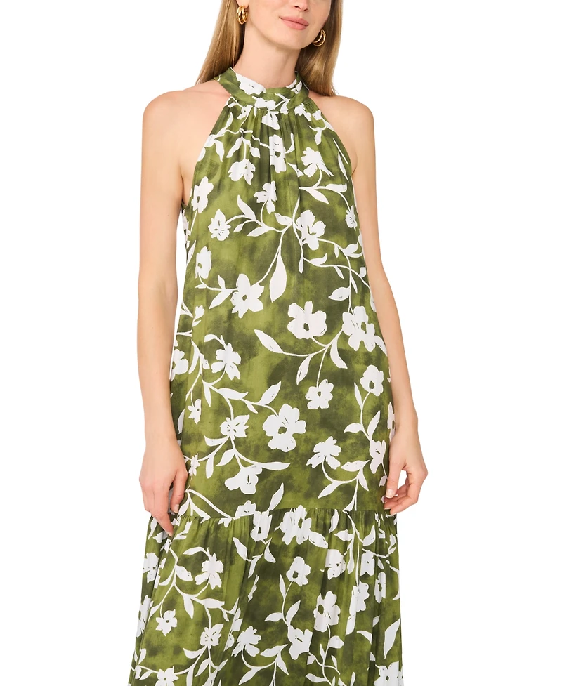 Msk Women's Floral Halter Challis Dress