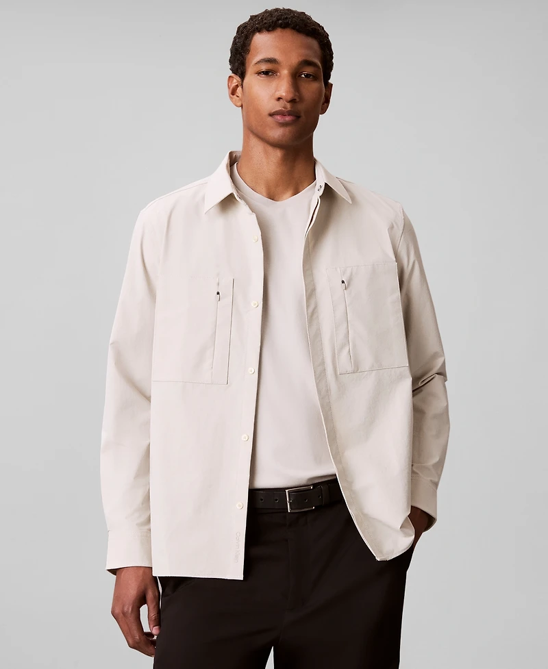 Calvin Klein Men's Nylon Stretch Blend Classic-Fit Shirt