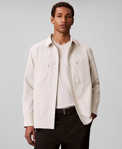 Calvin Klein Men's Nylon Stretch Blend Classic-Fit Shirt