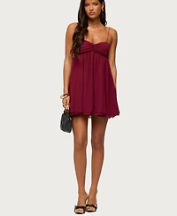 Edikted Women's Ariellah Chiffon Babydoll Mini Dress
