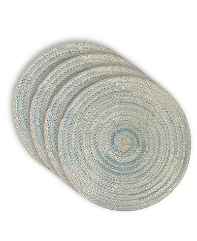 Dainty Home Belmar 15" Round Natural Paper Multicolor Placemats Set of 4 - Durable Table Mats
