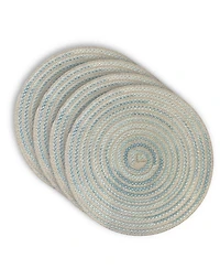 Dainty Home Belmar 15" Round Natural Paper Multicolor Placemats Set of 4 - Durable Table Mats