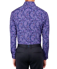 Society of Threads Men's Slim Fit 4-Way Stretch Performance Paisley Dress Shirt