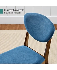 Best Choice Products Set of 4 Wooden Dining Chairs, Wood Modern Farmhouse Upholstered Chairs