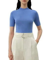 Lilysilk Women's Seamless Silk-Cotton Slim-Fit Knit Top