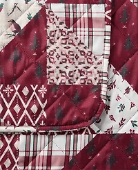 Seventh Studio Cardinal Patchwork Quilted 3-Piece Quilt Set
