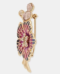 Anne Klein Crystal Flower Bouquet Pin