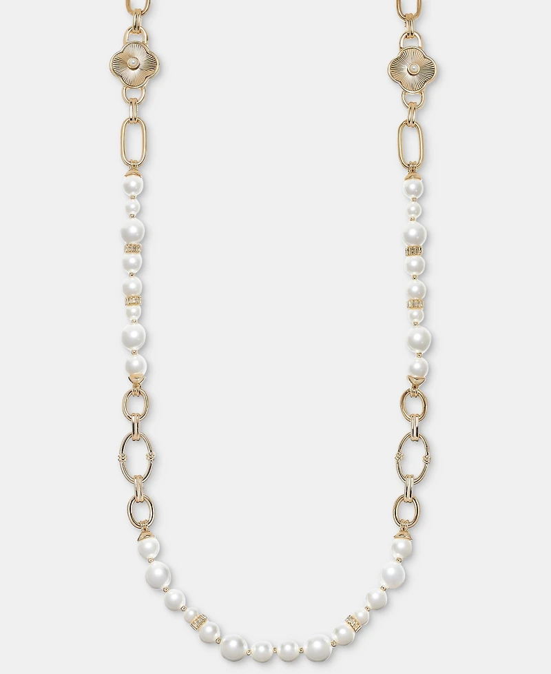 Anne Klein Crystal & Imitation Pearl Strand Necklace, 42"
