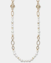 Anne Klein Crystal & Imitation Pearl Strand Necklace, 42"