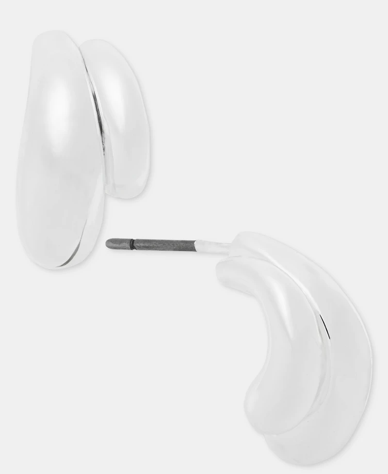 Anne Klein Puffy Double-Row C-Hoop Earrings