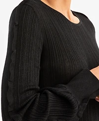 I.n.c. International Concepts Women's Ruffle-Trim Rib-Knit Sweater, Macy's Exclusive