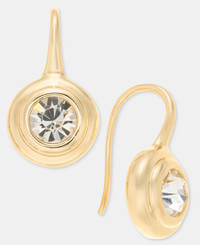 Anne Klein Crystal Bezel Drop Earrings