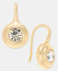 Anne Klein Crystal Bezel Drop Earrings