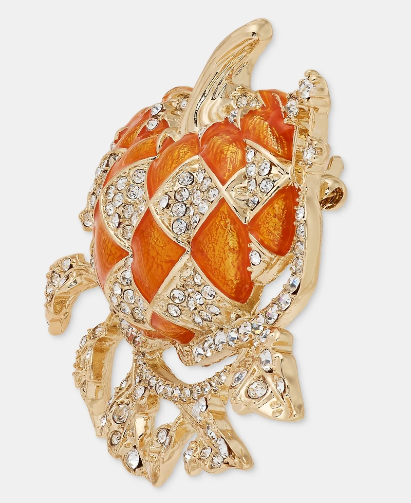 Anne Klein Pave Vined Pumpkin Pin