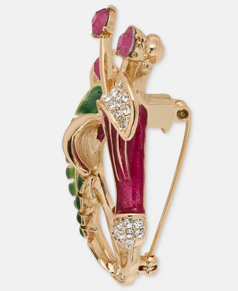 Anne Klein Crystal Lily Flower Pin