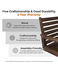 Innovaze 1-Seater Premium Solid Fir Wood Outdoor Porch Swing, Hanging Log Bench with 880 lbs Capacity