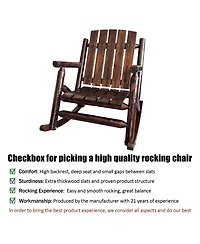 2 Piece Hips All-Weather Outdoor Glider Chair, Single Patio Rocker with Removable Cup Holders