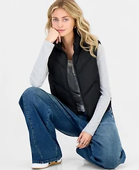 Madden Girl Juniors' Mitered-Quilted Puffer Vest