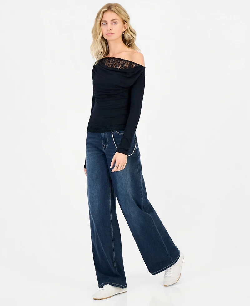 Sincerely Jules Juniors' Off-the-Shoulder Long-Sleeve Top