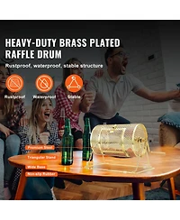 Vevor Raffle Drum Brass Plated Lottery Cage Holds 2500 Tickets/100 Bingo Balls